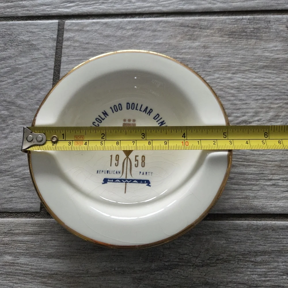 Vintage 1958 Lincoln $100 Dinner‎ Hawaii GOP Ashtray Alan-Randal USA Republican